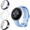 Weideworld [3 Pezzi] Cover per Google Pixel Watch 2, Ultra Sottile Morbido TPU Pieno Paraurti Custodia per Google Pixel Watch 2