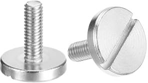 sourcing map Tornillos de cabeza plana grandes ranurados M4 x 12 mm, 10 tornillos de decoración ranurados de acero inoxidable 304