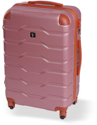 BERTOO Firenze L Hartschalenkoffer aus ABS, pinkfarbener Spinner mit abnehmbaren Rollen, Zahlenschloss, 63 l