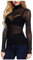 VDDTAGAM Sheer Lace Blouses for Women - Black, White Lace & Red Mesh Tops - Crop & Long Sleeve - XXL