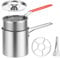 Foribyw Deep Fat Fryer Set with Strainer Basket and Extended Handle, Stainless Steel Mini Deep Fryer Pot with Lid, Oil Saving Small Fryer for Frying Fish Shrimp Chicken and Fries