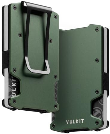 VULKIT Credit Card Holder with Money Clip Slim Minimalist Aluminum Metal Wallet RFID Blocking Card Holder Wallet for Men