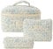 3 teiliges Reise Kosmetiktasche Set,kulturbeutel Damen,Kulturtasche,Make-up Tasche Coquette Aesthetic Makeup Tasche Cosmetic Bag,Groß Kapazität,Baumwolle,Blumen Muster kulturbeutel (Kosmetiktasche#1)