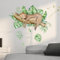 astylishome Wand Deko Wandtattoo Safari Tiere Wandaufkleber Dschungel Pflanze Grünes Blatt Geparden Wandsticker Kinderzimmer Babyzimmer Schlafzimmer Wanddeko 1507
