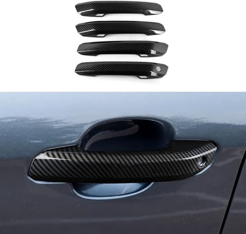 OYDDL 4PCS Auto Türgriffe ABS Kohlefaser Panel Aufkleber Cover Decal Trim Kompatibel mit Audi A4 A5(2017-2024) /S4 S5 (2018-2024) / B9(2017-2019) Interieur Zubehör