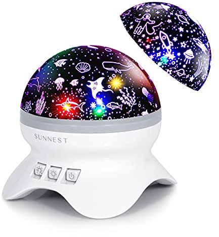 SUNNEST Sternenprojektor Nachtlicht Baby, Projektionslampe Sternelampe Ozeanlichter Sternenlicht Sternenhimmel Lichtprojektion Nachtlicht LED Projektor Sternenhimmel, Ozeaneffekt für Party Geburtztag
