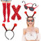 NebulaGlam 4 Stück Marienkäfer Kostüm Damen Mädchen Erwachsen, Marienkäfer Haarreif Marienkäfer Brille Marienkäfer Fingerlose Handschuhe Lady Bug Socken Fasching Karneval