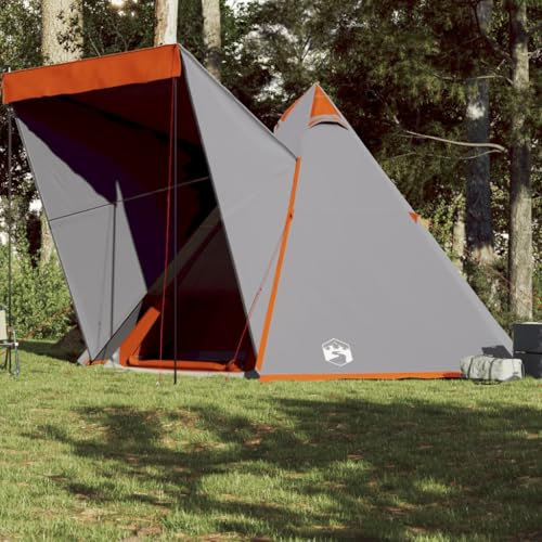 ShGaxin Tipi-Familienzelt 6 Personen Grau Wasserdicht, Caming Zelt, Camping Tents, Camping-Zelt - 4009440