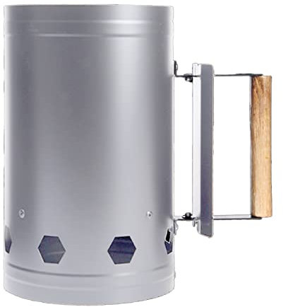 POENVFPO Charcoal Chimney Starter, Stainless Steel Rapid Fire Starter Rapid Fire Can Grill for BBQ Outdoor Cooking (White