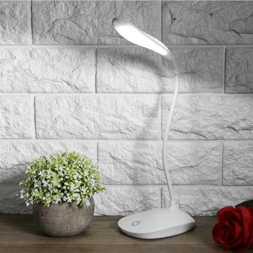 USB-LED-Schreibtischleuchte mit Flexiblem Hals, Leselampe mit Dimmbarem Touch-Schalter für die Nacht