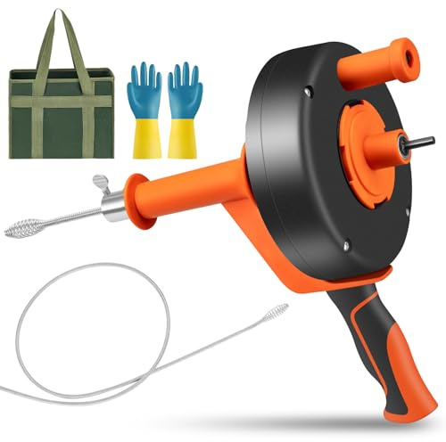 Drain Snake - Serpente di scarico da 10 m, con attacco per trapano, ideale per la rimozione di intasamenti dei capelli idraulici, tubo resistente per lo scarico della vasca da bagno, del lavandino