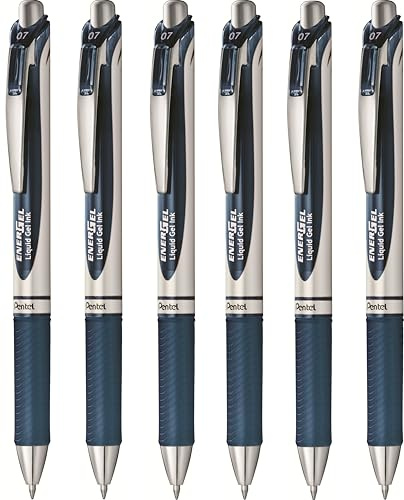 Pentel EnerGel XM BL77 Gelschreiber mit Druckmechanik (Nachtblau, 6 Stifte)