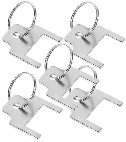 Paper Towel Dispenser Key Replacement 770301 5 Pack Iron | Toilet Roll Dispenser Key, Key Rings Included, Compatible with Universal Tissue and Towel Dispensers