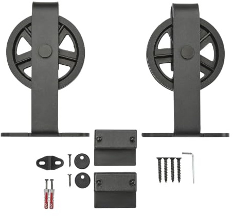 SOTECH 2er Rollen-Set CHAMBER Ø 120 mm für Schiebetüren Stahl Schwarz | Montage von oben Laufrollen geeignet für Türstärken: ab 38 mm Türrollen Wandabstand: 17 mm