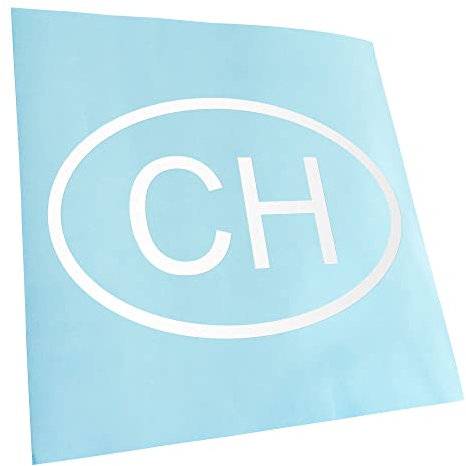 Kiwistar - Autoaufkleber - Weiß - 15x10cm Schweiz CH - Heckscheibe Auto Aufkleber wetterfest für Kfz LKW Mofa Truck - Sticker außen selbstklebend Tuning Zubehör für Fenster Fahrzeug Scheibe