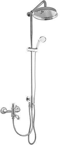 PaulGurkes Aufputz Duschsystem für Badewannen Regendusche Nostalgie Retro Duschsystem mit Regendusche