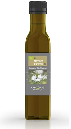 Amazonas Naturprodukte • Bio Schwarzkümmelöl • kaltgepresst aus ägyptischen Samen „nigella sativa“ • 100% naturbelassen • Qualitätsprodukt (250ml)