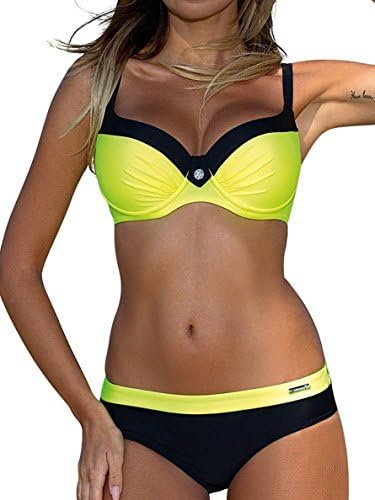 UMIPUBO Costumi da Bagno Push Up Imbottito Costumi da Mare Donna Due Pezzi Bikini Sexy Spiaggia Beachwear Swimwear (Rosa 3, IT 40)