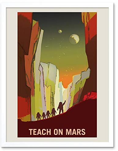 Wee Blue Coo Nasa Space Exploration Job Advert Mars Art Print Framed Poster Wall Decor Kunstdruck Poster Wand-Dekor-12X16 Zoll