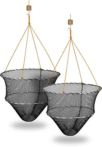 Storfisk fishing & more Krebsteller Krebsreuse Krebskorb mit Metallringen, Ködernadel, 4 m Nylonseil und Holz-Auftriebkörper
