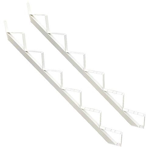 Treppenrahmen 2-10 Stufen-Wahl Stahl-Treppe WeissTreppenholm/Wählen Sie die Stufen-Anzahl (6 stufig)