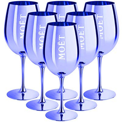 Moet & Chandon 6er Champagner Gläser Box-Set Dunkelblau Limited Edition Glas (6 Stück)