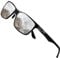 DUCO Sunglasses for Men Carbon Fiber Temples with Rectangular Polarized Metal Frame Sunglasses DC8206 (Black Frame Silver Lens)