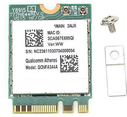 ASHATA -Netzwerkkarte, drahtlose Dual-Band-Netzwerkkarte mit 1200 Mbit/s QCNFA344A WiFi für Bluetooth-Chipmodell Drahtloses Modul mit NGFF M2-Schnittstelle für