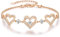 CDE Armband Damen 925 Sterling Silber Herz Rosegold Geschenk für Sie Geburtsstein Armbänder Frauen Schmuck Weihnachten Valentinstag Geburtstags Muttertags Hochzeits Jubiläums