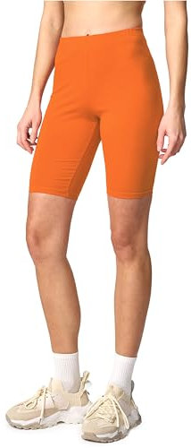 Merry Style Damen Sport Leggings kurz Sportleggings Radlerhose Sporthose aus Baumwolle MS10-200 (Orange, XL)