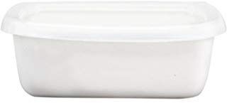 Recipiente para Mantequilla Plaza esmalte mantequilla simple caja blanco con la tapa Mantequilla Pasta Plato del condimento del plato vajilla de cocina Suministros, tapa de plástico Mantequillera