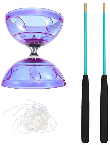 NUOBESTY Diabolo Diabolo Triple roulement pour enfants avec bâtons en aluminium et corde chinoise Yo- Yo jonglerie Jouet rotatif pour fitness Diabolo avec roulements à billes