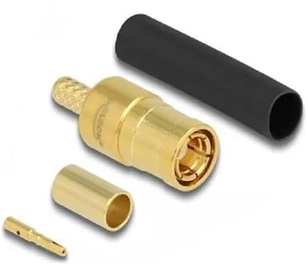 Delock SMB Stecker zum Crimpen RG-174 / RG-316 mit passendem Schrumpfschlauch