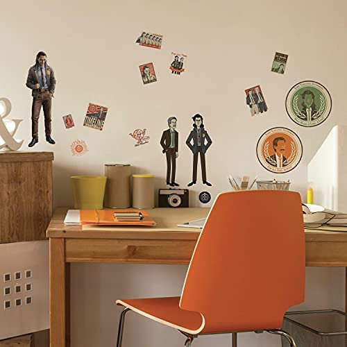 RoomMates RMK4892SCS Loki Abzieh-Aufkleber, Grün, Orange, Braun