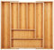 INTIRILIFE Besteckkasten Schubladen Organizer aus Bambus Ausziehbar mit bis zu 8 Fächern -33-50 x 43 x 5 cm- Größenverstellbar, Schubladeneinsatz, Schubladenbox für Besteck Kochutensilien Werkzeug