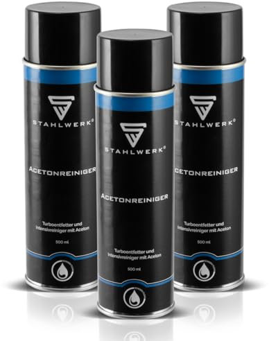 STAHLWERK 3er Set Aceton-Reiniger Turbo-Entfetter zum Reinigen und Entfetten von Bremsen und mechanischen Teilen für Industrie Werkstatt und DIY