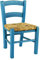 Liberoshopping Chaise BÉBÉ en Bois avec Assise en Paille, Chaise pour Enfants (Bleu)