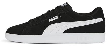 PUMA Unisex Smash 3.0 Sneaker, Black White, 40.5 EU