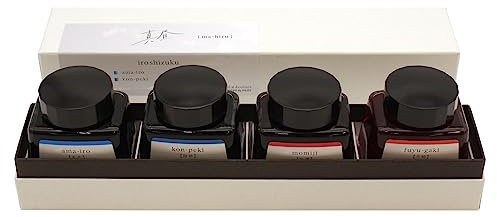 Limited Edition Fountain Pen Bottle Ink, 1.0 fl oz (30 ml), Iroshizuku 4 Color Set [Midday] INK-120L-4CMAH