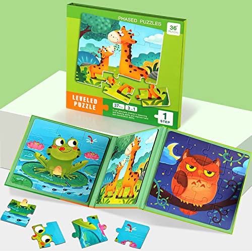 Magnetische Tier-Puzzle für Kinder ab 3 Jahren - Pädagogisches Reisespiel und Lernspielzeug für 3-5 Jahre, Geschenk