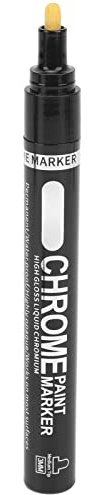 RYSH Silberner Lackstift, Anti-Lack-Chrom-Marker-Stift, reflektierend, Kratzfest, wasserdicht für Kunststoff für Glas