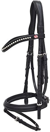 Kieffer Trensenzaum Ultrasoft FlexiStyle schwarz/schwarz unterlegt, Größe Pferd:Warmblut