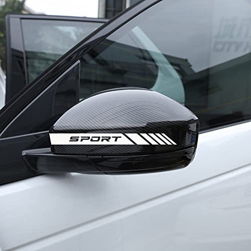 Autodomy Pack 6 Unita Specchietti Retrovisori Adesivi Disegno Sport | Adesivi Strisce per Auto Resistente Pioggia e UV | Sportivo Adesivo per Auto Esterni Facile Aplicazione | Colore Bianco