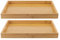 MANCHAP 2 Pack Bamboo Wooden Serving Platter Tray, 38 x 25 x 4cm Rectangular Large Wooden Butler Trays with Handles for Eating, Breakfast, Tea, Coffee