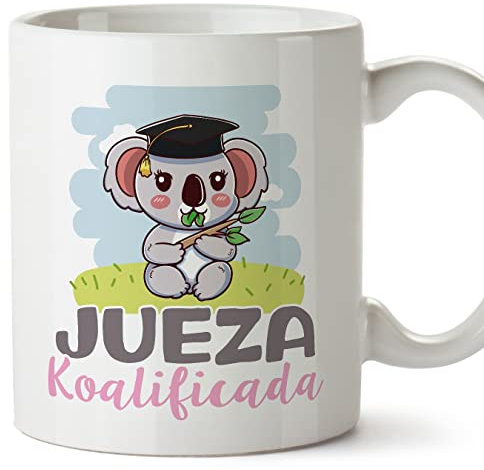 MUGFFINS Tazas para JUEZA mujer - En Español - Koalificado/koalificada - 11 oz / 330 ml - Regalo original y divertido