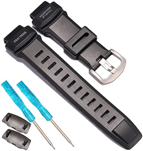 Soft Rubber Strap Replacement for Casio Protrek PRG260 PRG250 PRG550 PRW2500 PRW3500 Men's Waterproof Sport Resin Strap 18mm Watch Accessories