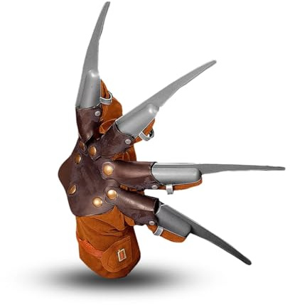 Edozos Freddy Krueger Kostüm für Erwachsene, Unisex, Klauenhandschuh, Albtraum auf ELM, Straße, Horror, gruselig, Cosplay, Party, Verkleidung, braun, One size