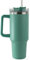 Personalised 40oz Large Tumbler with Straw and Lid - Engraved Large Travel Cup - Insulated Cup with Handle - Personalised Gifts (Aqua Green)