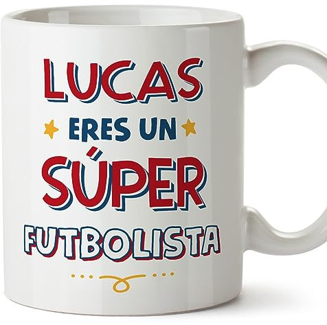 MUGFFINS Tazas Personalizadas para FUTBOLISTA hombre - En Español - Eres Súper - 11 oz / 330 ml - Regalo Personalizable original y divertido