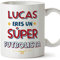 MUGFFINS Tazas Personalizadas para FUTBOLISTA hombre - En Español - Eres Súper - 11 oz / 330 ml - Regalo Personalizable original y divertido